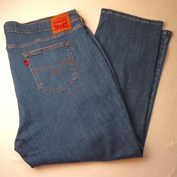 Levi's Boyfriend Jeans Size 24W High Rise Straight Leg Dark Wash Distressed - Picture 1 of 10
